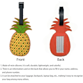 Pikkukuva 3 / 5: Matkatavaralappu söpö hauska silikoninen ID-matkatavaralappu matkalaukuille laukulle matkatarvikkeet täydellinen teineille aikuisille (Ananas