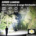 Pikkukuva 2 / 5: Erittäin tehokas LED-taskulamppu, 10000 lumenin ladattava taskulamppu, P