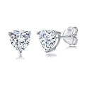 Miniatyrbillede 1 af 5: 1 Hjerte Øreringe til Kvinder Piger Ørestikker Tiny Cubic Zirconia Ørestikker Lilla Fødselssten