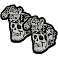 Miniatyrbilde 1 av 4: (Skull 02) 2 stk. Hodeskallelapper Lysende Lapp Gløder i Mørket Halloween Lapp Laserskjært Lapp Taktisk Moral Lapp Haken