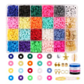 Miniatyrbilde 1 av 4: 4000 stk Leireperler for Smykke Armbåndslagingsett 6mm 24 Farger