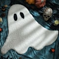 Miniatyrbild 1 av 5: Halloween Spöke Badrumsmattor, Ultra Mjuk Spökeformad Badmatta, Maskintvättbar Vit Badkar Vardagsrum Sovrum Barn för