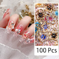 Miniatyrbilde 4 av 5: 100 stk Blomst Neglepynt Flatback Harpiks Charms Design 3D Blomster Negle Steiner og Charms Forsyning Akryl Vår Blomst Tin