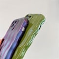 Pikkukuva 4 / 5: Aaltokuori iPhone 16 Pro Maxille, söpö 3D-vesiaaltokuvioinen kihara aaltokehys naisille ja tytöille, sähköpinnoitettu puskurikuori