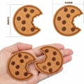 Miniatyrbillede 2 af 5: 20 stk. Cookie Broderi Mærker, Chokolade Cookie Strygemærker