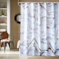 Miniatyrbillede 2 af 5: 180 x 180 cm polyester marmor bruseforhæng badeforhæng med 12 gardinkrog skimmel og meldug res