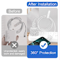 Miniatyrbillede 4 af 5: 1 SÆT Beskyttelsesetui til Oplader til iPhone 20W USB C Oplader Funklende Diamant Opladerbeskytter til Kvinder Piger Glitter Blød Opladerkabel Beskyttelse