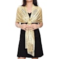 Miniatyrbilde 1 av 5: Kvinners Tassel Sjal for Kveld, Fest, Bryllup med Trykknapper Gold