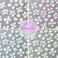 Miniatyrbild 3 av 5: 5D Präglade Blommor Nagelstickers för Nagelkonstdesign, 4 Ark Vår Körsbärsblom Blomblad Självhäftande Nageldekaler, Holografiska Sakura Folier