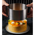 Pikkukuva 4 / 5: Säädettävä leivonnaisympyrä Laajennettava kakkoympyrä Ø 16-30cm Pyöreä Entremet-ympyrä INOX Mansikkamousse