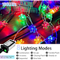 Pikkukuva 2 / 5: 80 LED:n joulukuusen lumikidevalot, 32 jalkaa lumikidekeijuketjuvalot sisätiloihin, 8 tilaa kytkettävä Christ