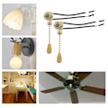 Miniatyrbild 3 av 4: Dragbrytare, Fläktbrytare, Vägglampsbrytare, För LED-vägglampa, Takfläkt, Rumbelysning