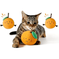 Miniatyrbilde 1 av 5: 3-pakks kattmyntleker med sølvvinranker for kattetenner, tygging, biting, myke og holdbare, oransje form, morsomt