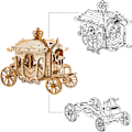 Miniatyrbild 4 av 5: 3D Trämodell Kit Vagn Trämodell Kit för Pussel Bygg Craft Kit för Vuxna och Bästa Födelse