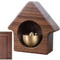Miniatyrbild 1 av 5: Liten Dörrklocka, Dörrklocka | Magnetisk Butiksklocka i Trä med Mässingsklocka, Japanska Vindspel, Handknuten Dörrprydnad för Butik
