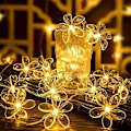 Miniatyrbillede 1 af 5: 20 LED Kirsebærblomst Blomsterstrenglys 9.84FT Feelyss Batteridrevet Strenglys Julepyntlys