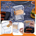 Miniatyrbild 2 av 5: 1 Stycken Tandpetare Dispenser Kreativ Klar Knopp Strömbrytare Akryl Tandpetarhållare Automatisk Låda för Bord Kök Hem Restaurang Fest