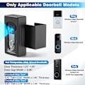 Miniatyrbillede 2 af 5: Sort dørklokkebeslag til Ring/Flash/Eufy trådløs videodørklokke, kompatibel med Ring Doorbell 4/3/
