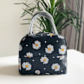 Miniatyrbillede 1 af 4: Sort Daisy Isoleret Frokostpose Tote Taske Vandtæt Lækagesikker Frokost Opbevaringspose Egnet til Mænd Gir