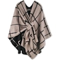 Miniatyrbillede 1 af 5: Dame Shawl Wrap Poncho Åben Front Cardigan Shawls til Efterår Vinter