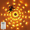 Miniatyrbilde 1 av 5: Edderkoppnett 60 LED 3,25 fot diameter lys opp edderkoppnett Halloween dekorasjon svart utstoppet edderkopp T
