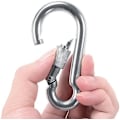 Miniatyrbillede 3 af 4: 5x10cm Låsbare Karabinerhager, Robust Karabiner, 316 Rustfrit Stål Skruelås Karabinerkroge