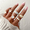 Miniatyrbillede 5 af 5: Guld Knuckle Ringe Sæt til Kvinder, Sarte Enkle Trendy Søde Stabelbare Finger Ringe Pakke, Stabling Lagdeling på Tommelfinger og