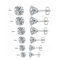 Miniatyrbillede 1 af 5: 6 par Cubic Zirconia ørestikker 316L rustfrit stål Hypoall