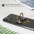 Miniatyrbillede 2 af 5: (Sort)[2 Pak] Glitrende Butterfly Ultratynd Mobiltelefon Ringholder Stand, 360 Graders Rotation og 180 Graders Justerbar Fingerring Støttefod med Poli
