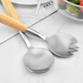 Miniatyrbillede 3 af 5: 2 stk. 28,5 cm lang salatbestik i rustfrit stål