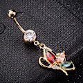 Miniatyrbilde 4 av 5: 2 stk 14x48mm Fancy Edelsten Triple Butterfly Kirurgisk Stål med Solid Titan Navlering