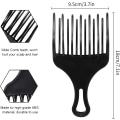 Miniatyrbilde 4 av 5: 1 stk Afro-kam, bredtannet afro-kam av plast, krøllhårkam, for styling og fjerning av floker i håret