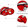 Miniatyrbillede 2 af 4: Sød tunge patch, stor tunge broderet patch stryges på syes på badge patch DIY tilbehør, perfekt til jakker, tøj hatte og jeans