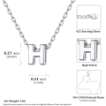 Miniatyrbillede 2 af 5: 1 Initial A-Z Bogstav Choker Halskæde til Kvinder 925 Sterling Sølv