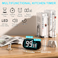 Miniatyrbillede 3 af 5: (Sort) Magnetisk køkkentimer med stort LCD-display, digitalt Ki
