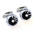 Miniatyrbillede 2 af 4: Propellermotor-Fan Flyvemaskine Propeller Par Manschetknapper i en Præsentation Gaveæske &amp; Polerklud