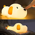 Miniatyrbillede 1 af 5: Børnenatlys, Sød Blød Silikon Hundelampe Dæmpbar Børneværelse Bærbar Hvalp Kawaii Lamper, Sengelampe til Baby og Toddler