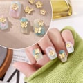 Miniatyrbild 4 av 5: 40 st Blommor Fjäril Nagelberlocker och Ädelstenar Metall Blommor Fjäril Nagelsmycken Berlocker Design 3D Guld Glänsande Kristall Nagelkonst Berlocker Strass