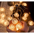 Miniatyrbillede 2 af 5: LED Havskalslys Garland - 5m Batteri - 20 Varme Hvide Hjerter -