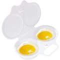 Miniatyrbilde 1 av 4: Mikrobølgeovn Eggkoker med Lopp - 2 Hule Ikke-Klebbende Eggkoker for Enkel Eggkoking - Matkvalitet PP Eggkoker, Varmebestandig
