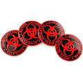 Miniatyrbilde 3 av 5: Sett med 4 klistremerke hjulnavdeksel senterdeksel for Zombie Outbreak Response Team emblem sirkulær bueform 3D stereo aluminium