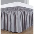 Pikkukuva 5 / 5: (Double 150 x 200 40 cm, Harmaa) Sängynaluspeite Rypytetty Sängynaluspeite Vankka ja Joustava Sängynpohjan Peite Wrap-ar