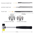 Miniatyrbillede 5 af 5: 120 stk. Metal Snap Knapper 4 Farver (12mm) + Hammer, Til Læderhåndværk Jakke Tegnebog Håndtaske