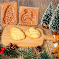 Miniatyrbilde 3 av 5: 2 stk Skårne Tre Cookie Former, Baking Embossing Cookies Stempel Form Kutter Morsom 3D Pinecone Cookie Form Tre Ekorn