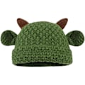 Miniatyrbild 1 av 3: Vinterstickad Beaniehatt med Satinfoder, Konstpäls Pompom, Mjuk Enfärgad Hatt med Kant för Kvinnor...