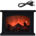 Miniatyrbillede 1 af 5: Falsk pejs lanterne, flamme log pejs effekt lanterne af USB flammefri simuleringslys Retro