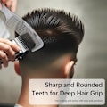 Miniatyrbilde 3 av 5: Buede Barber Clipper Kamsett i Svart, Hvit, Grå: Perfekt for Profesjonelle Hårklipp og Styling, Ergonomisk Flat Topp