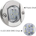 Pikkukuva 4 / 5: (Sininen+Valkoinen)Meri Navigointi Valot 4 LED Takavalot 12V Vedenpitävä