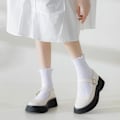 Miniatyrbillede 5 af 5: Ruffle Turn-Cuff Casual Ankelsokker Åndbare Kølige Strikkede Bomulds Lettuce Crew Frilly Sokker 6 Pak
