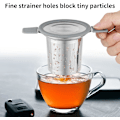 Miniatyrbillede 3 af 5: Te-infusionssi, rustfrit stål, løsbladste-si med varmebestandige dobbelthåndtag, ekstra fine maskebold-infusionssi, diffuserholder